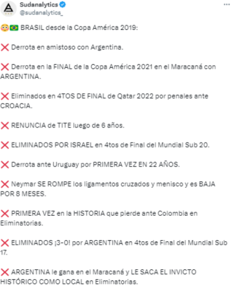 Las duras críticas a Brasil tras eliminación de Copa América