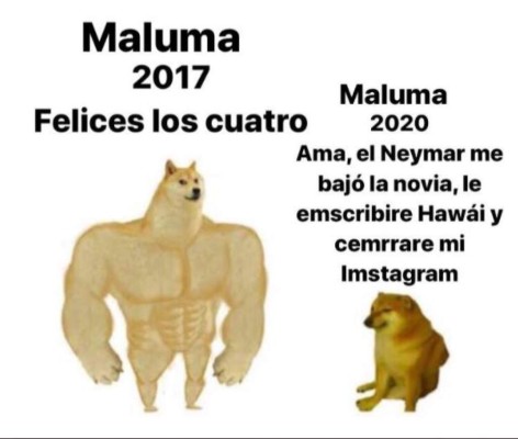 Los memes que dejó el trío amoroso entre Maluma, Nathalia Barulich y Neymar