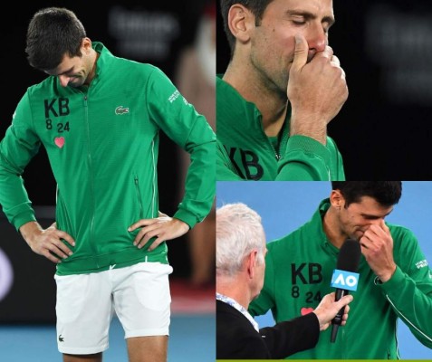 EN FOTOS: Así rompió en llanto Novak Djokovic al recordar a Kobe Bryant