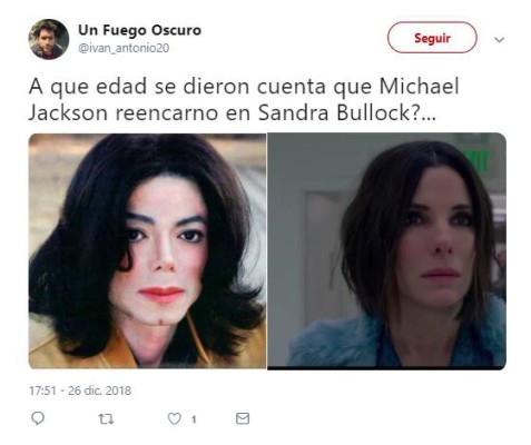 Los memes de Sandra Bullock y Michael Jackson tras su participación en Bird Box: A ciegas