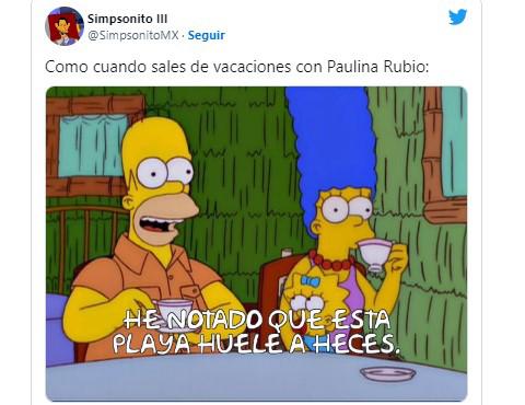 Destrozan con memes a Paulina Rubio tras ser captada en la playa