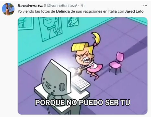 Los graciosos memes que dejó las vacaciones de Belinda con Jared Leto por Italia