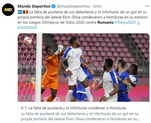 Prensa internacional cataloga de 'infortunada' la derrota de Honduras ante Rumania