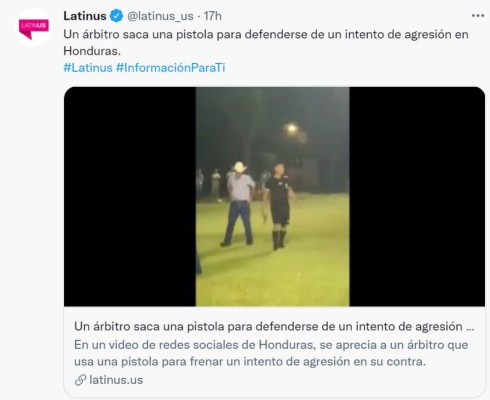 Árbitro que sacó una pistola durante partido en Copán genera revuelo a nivel mundial (Fotos)