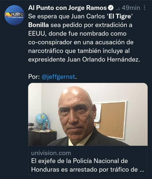 Así informa el mundo la captura del exdirector policial ‘El Tigre’ Bonilla