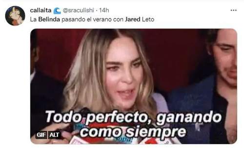 Los graciosos memes que dejó las vacaciones de Belinda con Jared Leto por Italia