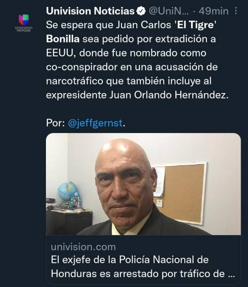 Así informa el mundo la captura del exdirector policial ‘El Tigre’ Bonilla