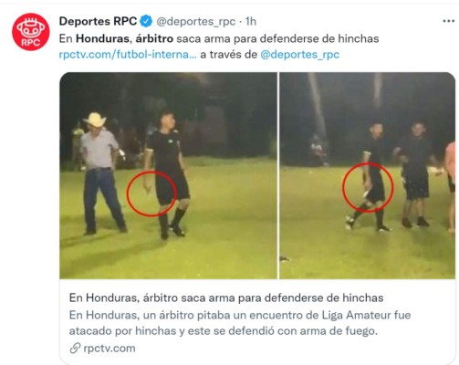 Árbitro que sacó una pistola durante partido en Copán genera revuelo a nivel mundial (Fotos)