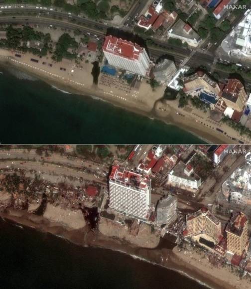 Antes y después de la devastación en Acapulco tras Otis