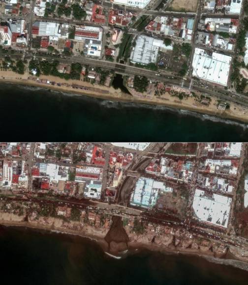 Antes y después de la devastación en Acapulco tras Otis