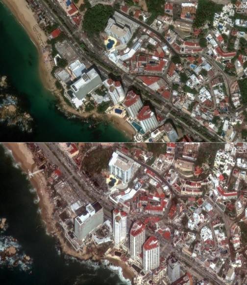 Antes y después de la devastación en Acapulco tras Otis