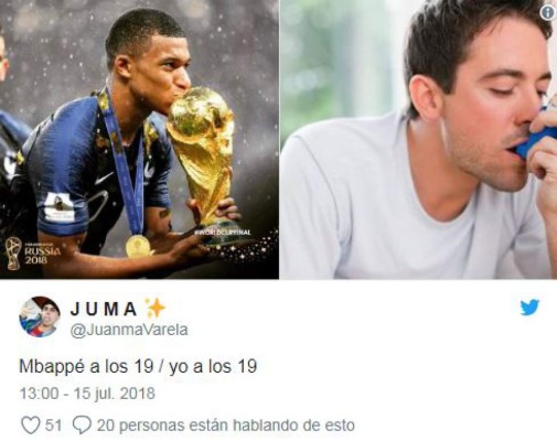 'Yo a los 19': Los mejores memes de Mbappé tras su gane en el Mundial de Rusia