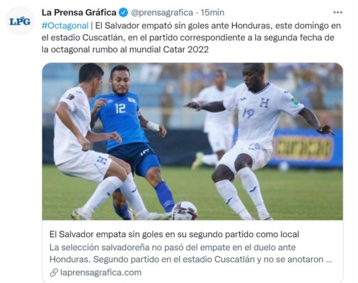 Prensa internacional resalta empate entre Honduras y El Salvador en el Cuscatlán