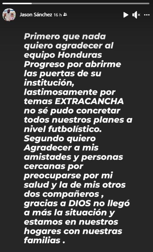 Jason Sánchez, jugador de Motagua, se pronuncia en redes sociales tras ser víctima de extorsión