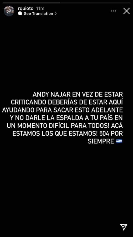 Romell Quioto a Andy Najar: ‘Deberías estar aquí y no darle la espalda a tu país’