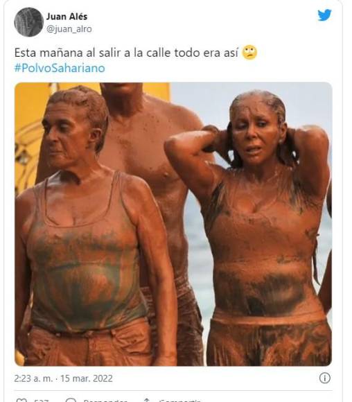 Los mejores memes que dejó el paso del polvo del Sahara sobre España