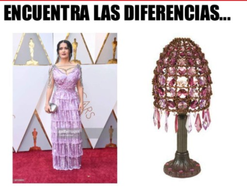 Premios Oscar: Memes se burlan del extravagante vestido de Salma Hayek