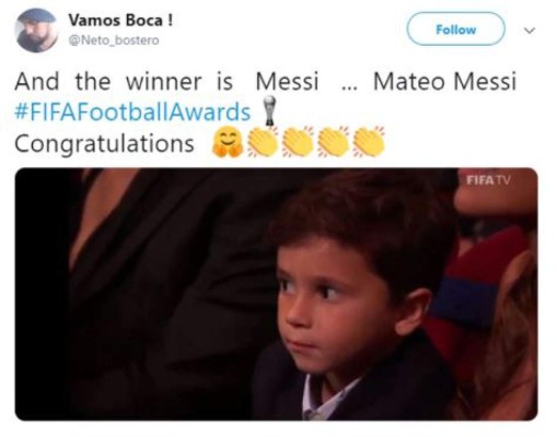 Mateo Messi protagoniza los mejores memes tras la entrega The Best 2019