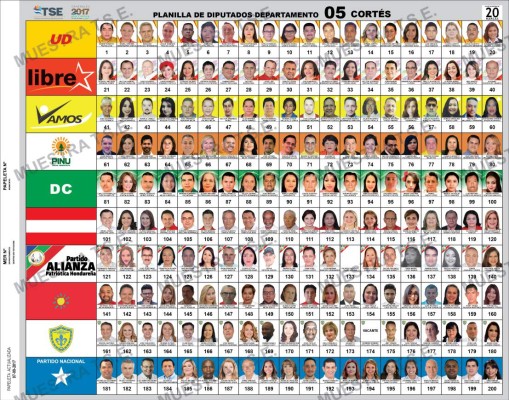 Así serán las papeletas de nivel presidencial y de diputados para las elecciones de noviembre