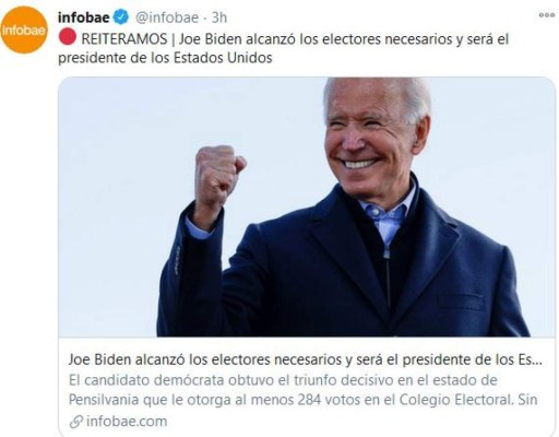 Así informa el mundo el triunfo de Joe Biden en elecciones de EE UU (FOTOS)