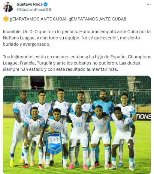 ”Penoso”, “conformistas”, “no estamos para competir”: prensa deportiva arremete contra Honduras tras empate ante Cuba