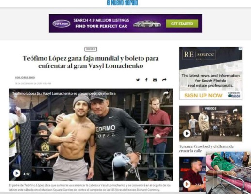 FOTOS: Hondureño Teófimo López acapara las portadas de medios internacionales