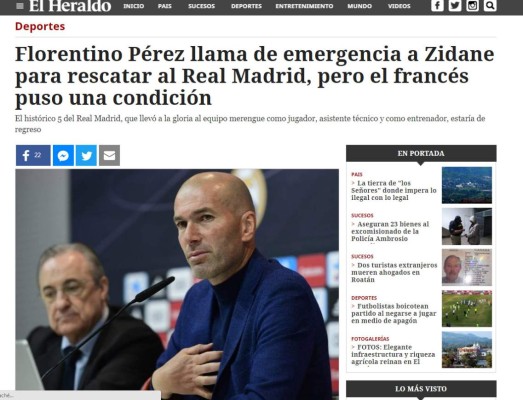 La llegada de Zinedine Zidane al Real Madrid hace eco en los medios deportivos del mundo