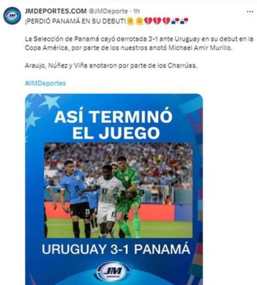 Mucho dolor en prensa de Panamá tras derrota ante Uruguay en Copa América