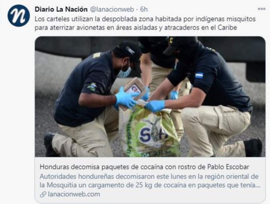 El mundo intrigado por incautación de droga con el rostro de Escobar en Honduras