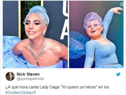 Los memes que generó Lady Gaga por su vestido en los Golden Globes 2019