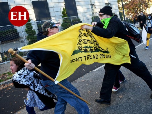 FOTOS: Violenta protesta a favor de Trump deja heridos y detenidos