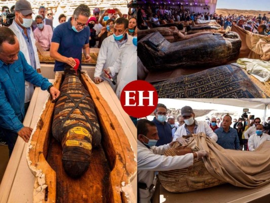 FOTOS: Hallan 59 sarcófagos con momias de 2,600 años de antigüedad