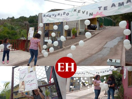 Con pancartas y globos, amigos de Kevin Solórzano lo esperan en El Chimbo (FOTOS)