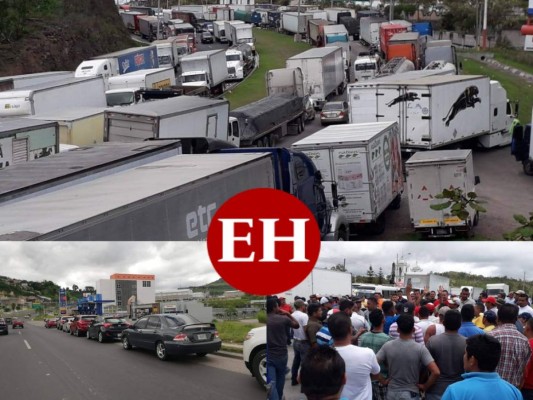 Las 12 fotos que resumen la jornada de paro de transporte pesado y el caos en gasolineras de la capital