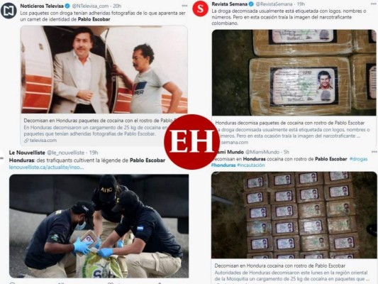 El mundo intrigado por incautación de droga con el rostro de Escobar en Honduras