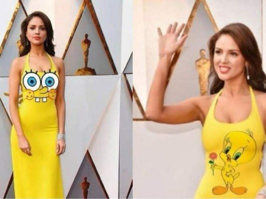 Los memes del vestido que Eiza González usó en los Premios Oscar arrasan en internet