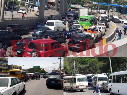 Caos en la capital, las imágenes del masivo paro de transporte