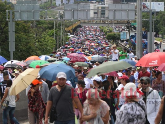 FOTOS: La masiva movilización de médicos y maestros en la capital de Honduras