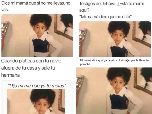 Los divertidos memes 'Dice mi mamá', con la foto de la rapera Cardi B en su infancia, que viralizan las redes