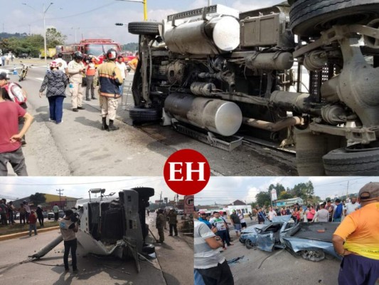 Impactantes fotos del aparatoso accidente de rastra en Siguatepeque