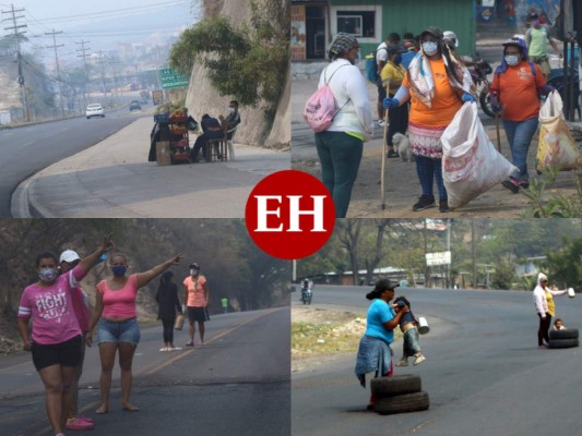 FOTOS: Desesperados por comida, hondureños bloquean carreteras y piden ayuda