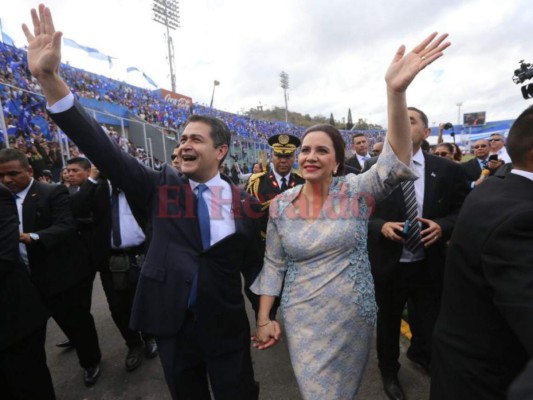 Así fue la llegada de Juan Orlando Hernández al Estadio Nacional para la toma de posesión