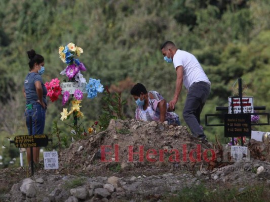 Drama de familias hondureñas en cementerio donde yace mayoría de víctimas de covid-19 (FOTOS)