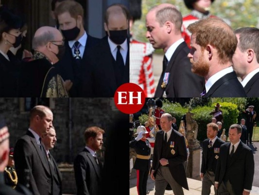 Así fue el incómodo reencuentro de los príncipes Harry y William en el funeral del duque de Edimburgo  