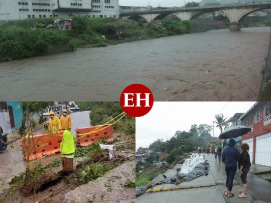 FOTOS: Derrumbes e inundaciones, los primeros efectos de Eta en la capital