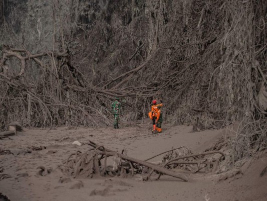 Barro, cenizas y desolación a la sombra del volcán Semeru en Indonesia (Fotos)