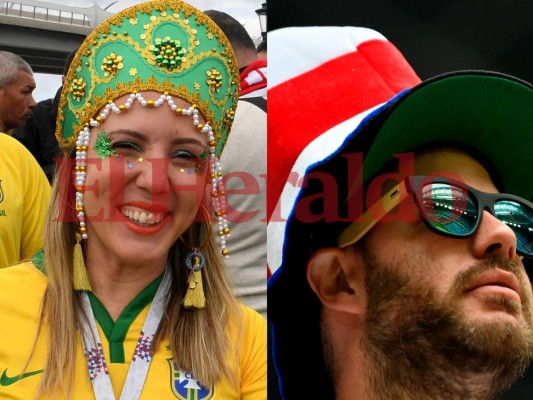 Como si fuera un carnaval llegaron disfrazados los aficionados de Brasil y Costa Rica