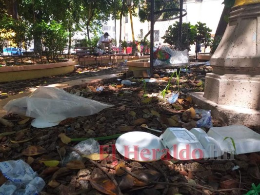 Abandonado y lleno de basura, así está el parque La Libertad de Comayagüela