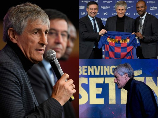 FOTOS: Así fue la presentación de Quique Setién como nuevo DT del Barcelona