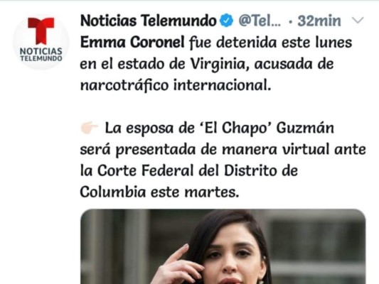 Así informa el mundo sobre la captura de Emma Coronel, esposa de 'El Chapo'